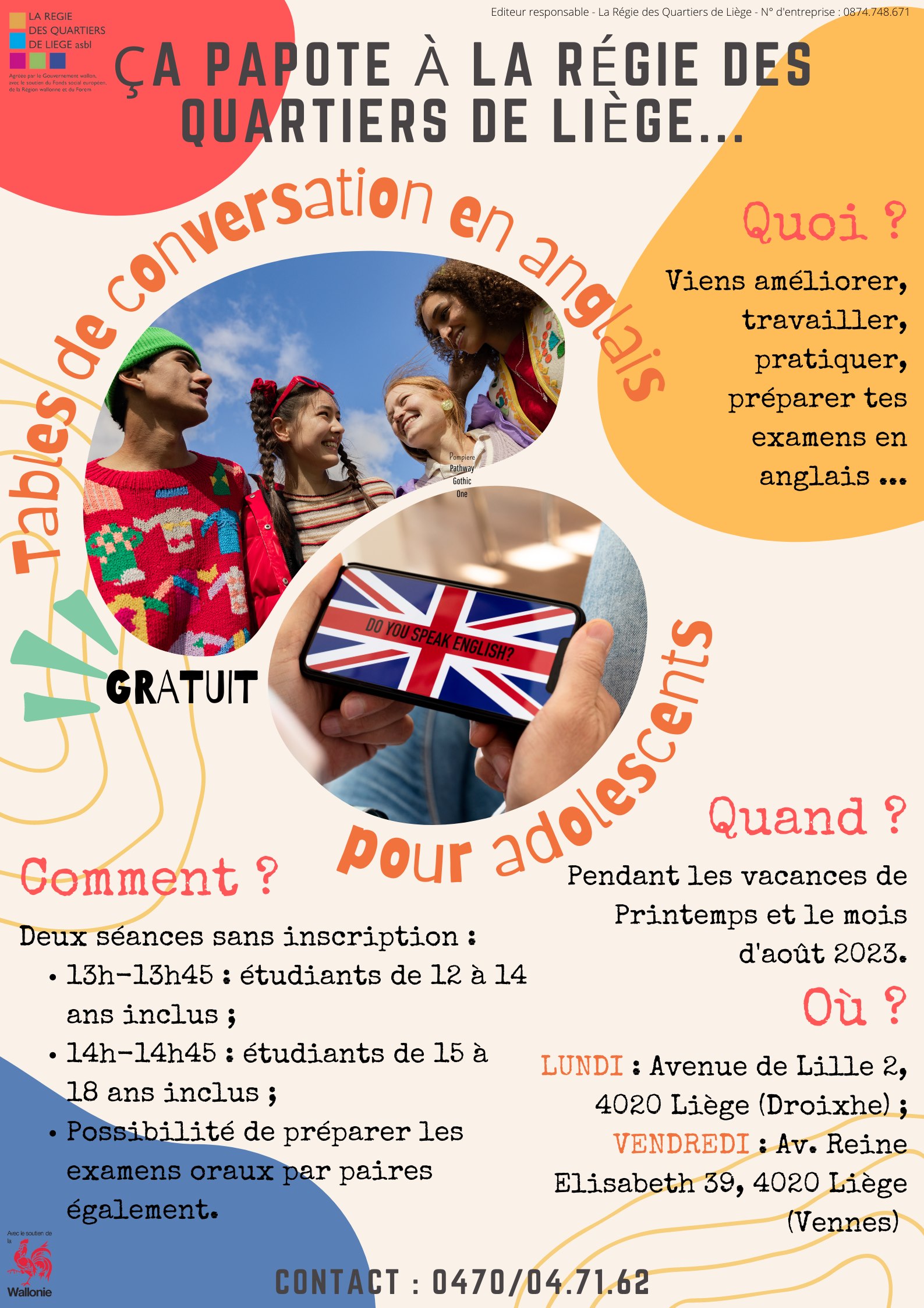 Jeunesse Ardente Tables de conversation en Anglais